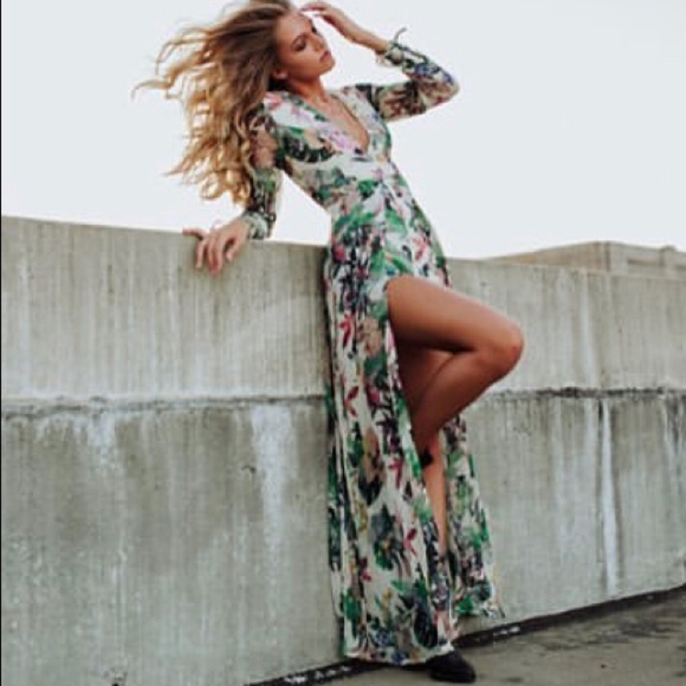 Floral Ivory romper dress / Prom Dress